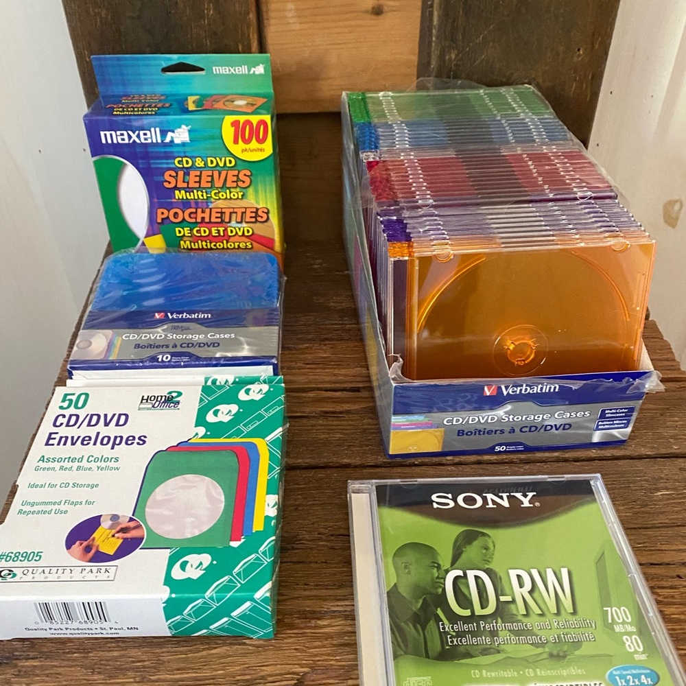Lot of CD/DVD Cases/Sleeves/Envelopes & Rewritable CD
